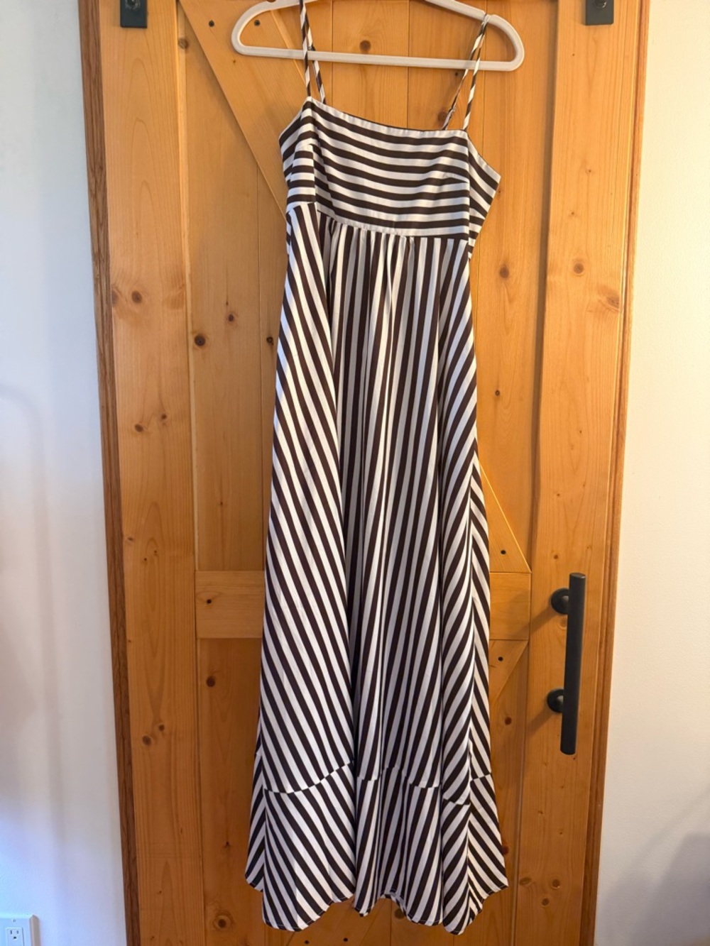Striped Brown and White Maxi Sundress